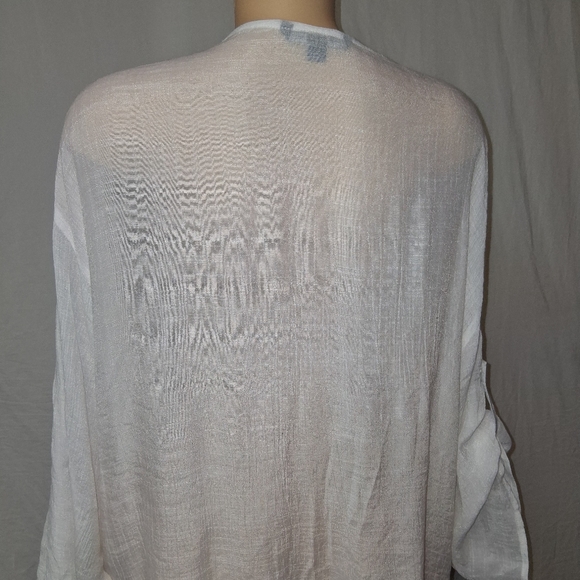 Zac & Rachel White Blouse with Floral Embroidery Bohemian Size XL - Picture 10 of 16